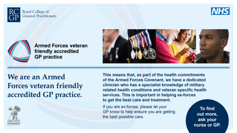 armed forces veteran accredited practice poster