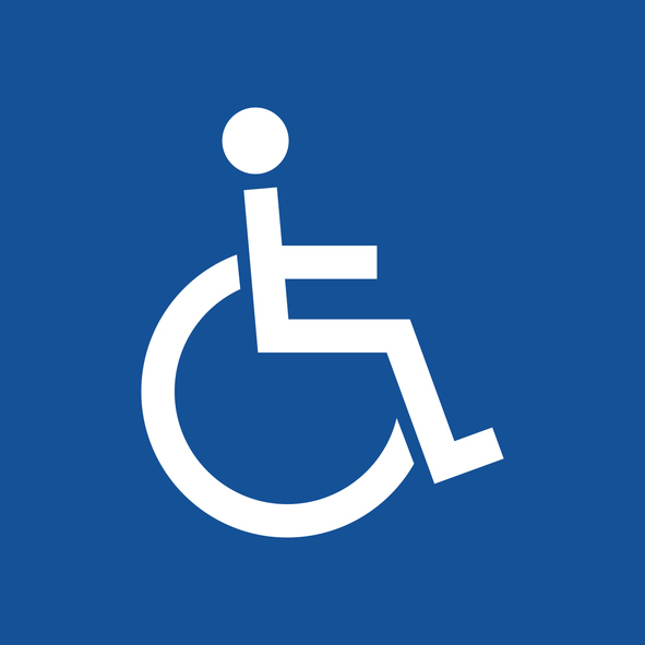 Disabled sign and symbol vector illustration. Handicap parking sign.